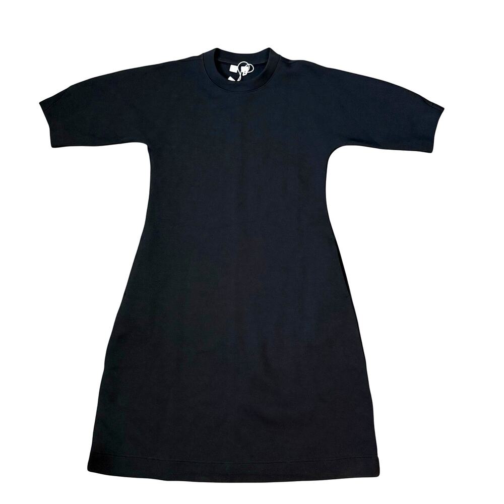 Uniqlo U Black Wool Blend Sweater Dress 3/4 Sleeve Cozy Women's Sz XS